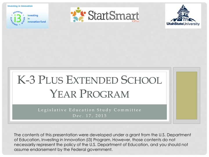 k 3 p lus e xtended s chool y ear p rogram