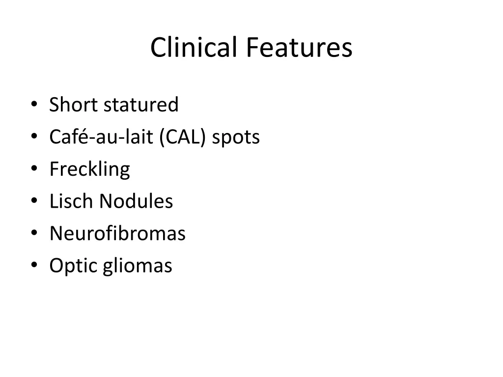 clinical features