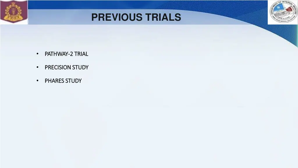 previous trials