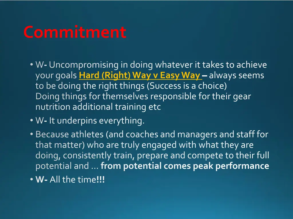 commitment