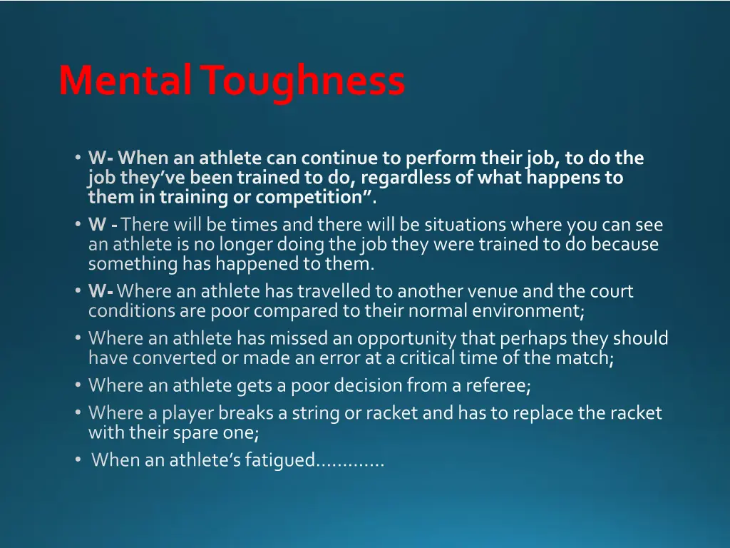mental toughness