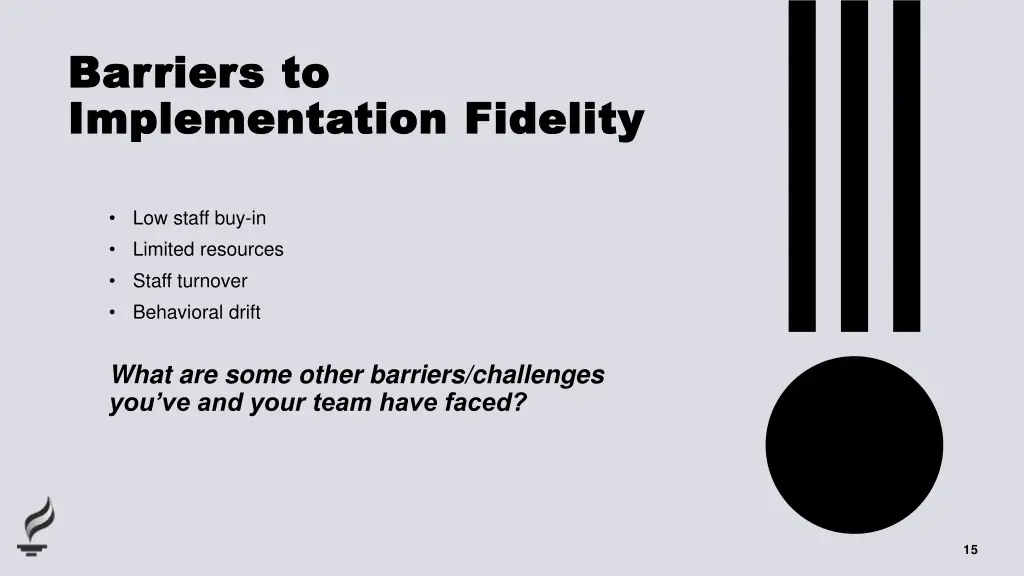 barriers to barriers to implementation fidelity