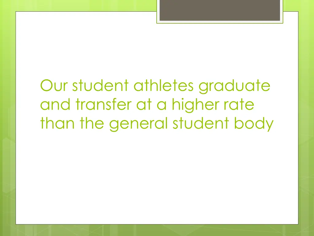 our student athletes graduate and transfer