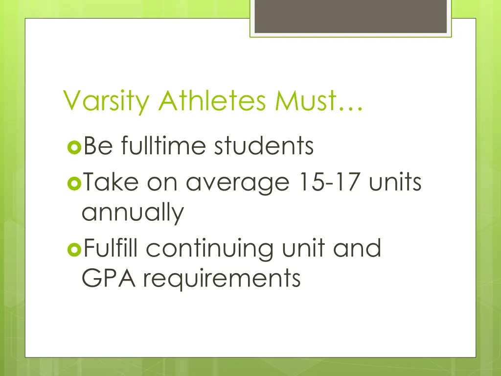 varsity athletes must