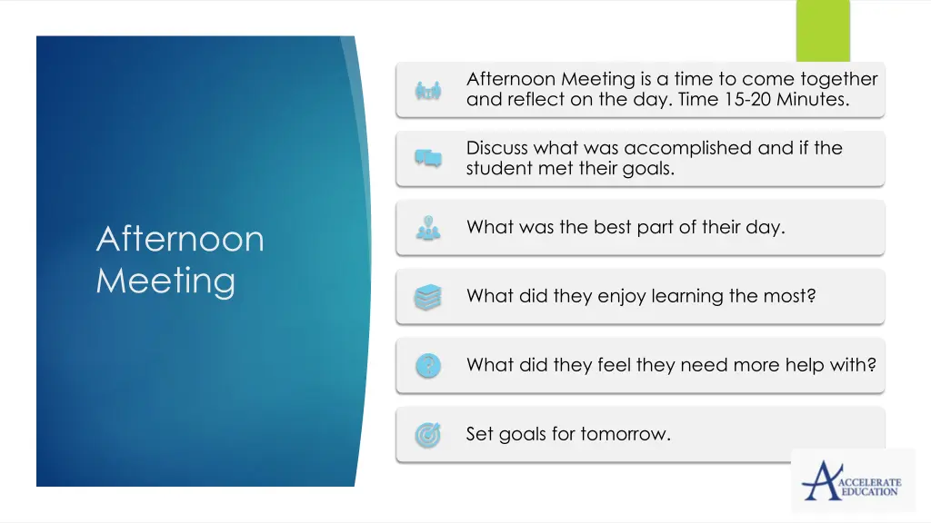 afternoon meeting is a time to come together
