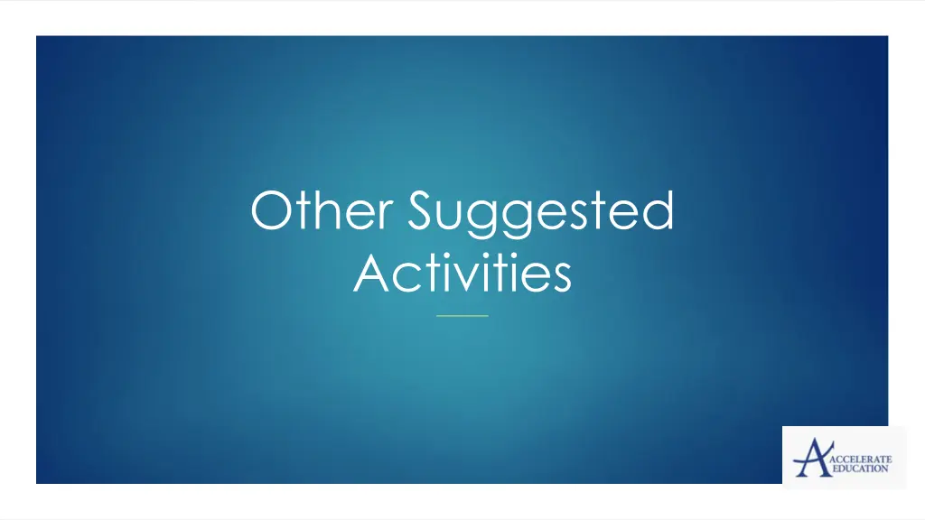 other suggested activities