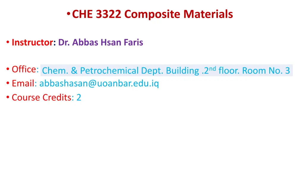 che 3322 composite materials