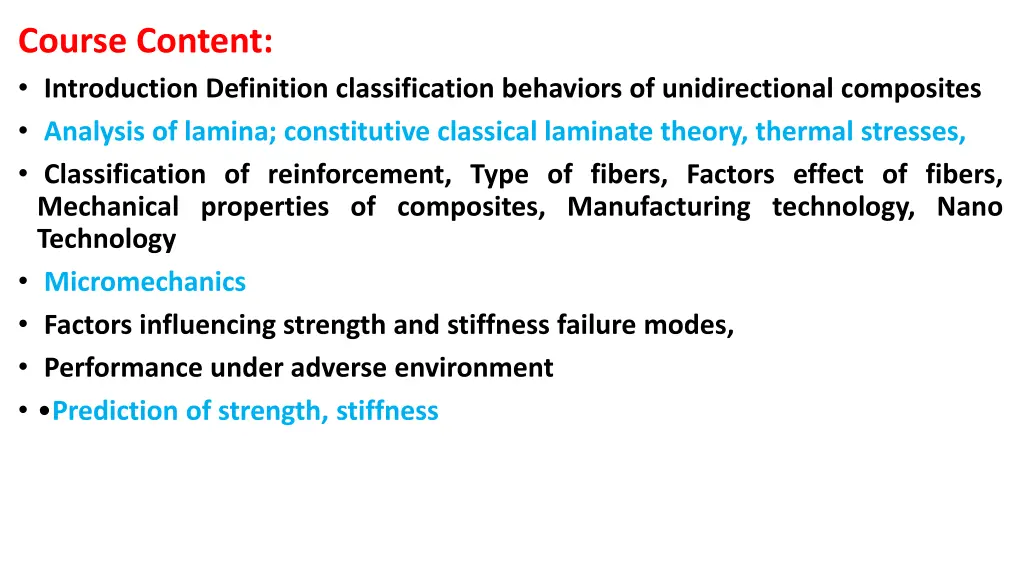 course content introduction definition