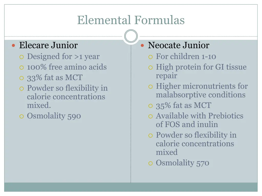 elemental formulas