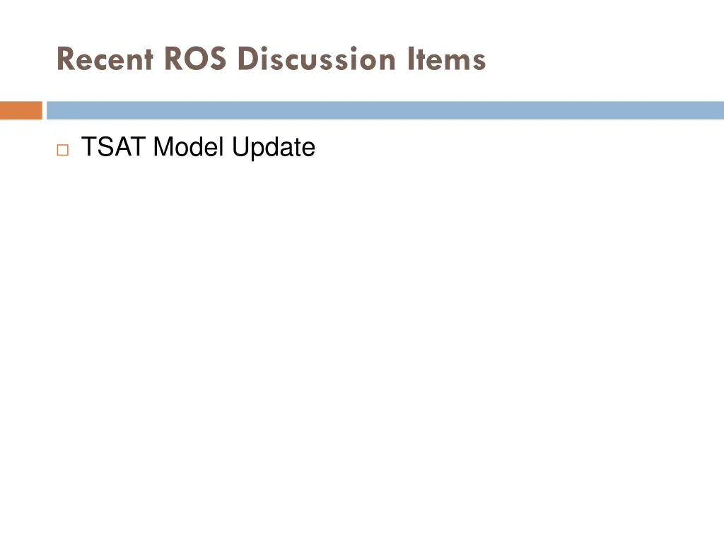 recent ros discussion items