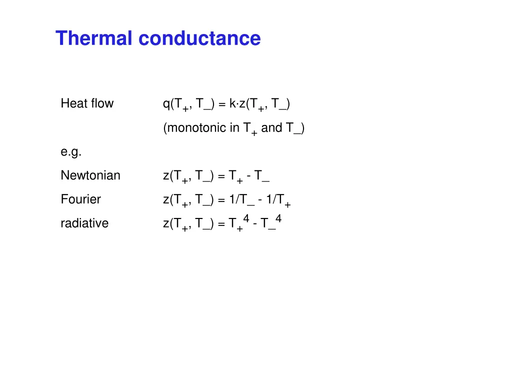 thermal conductance