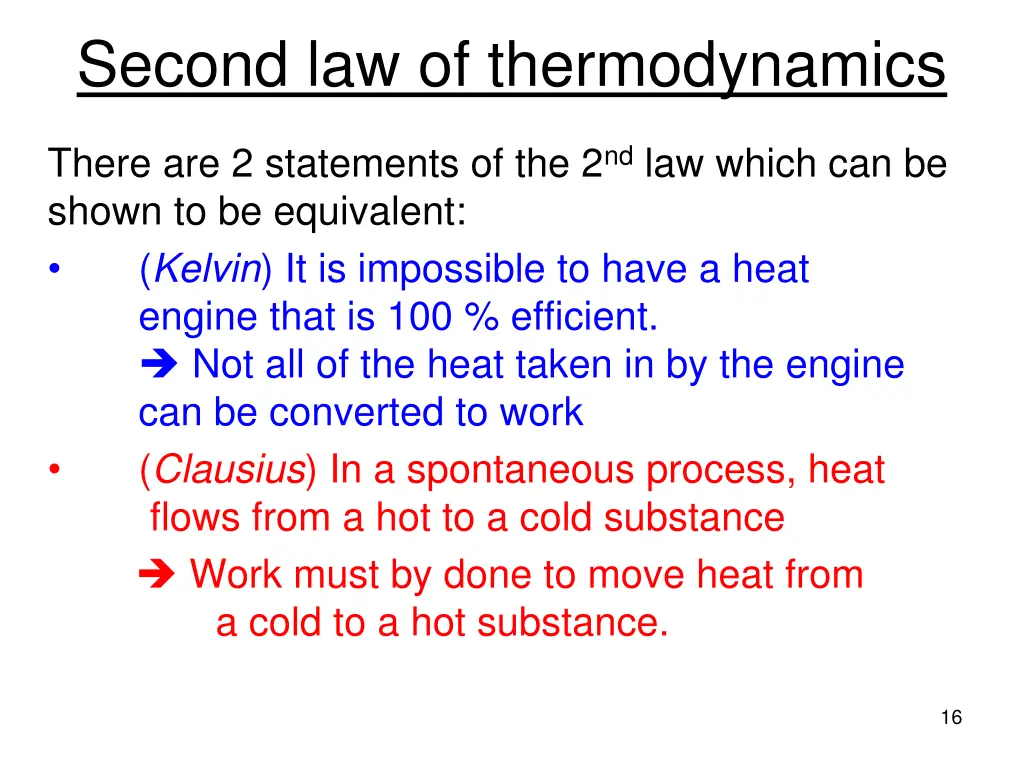 second law of thermodynamics