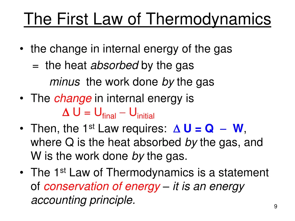 the first law of thermodynamics