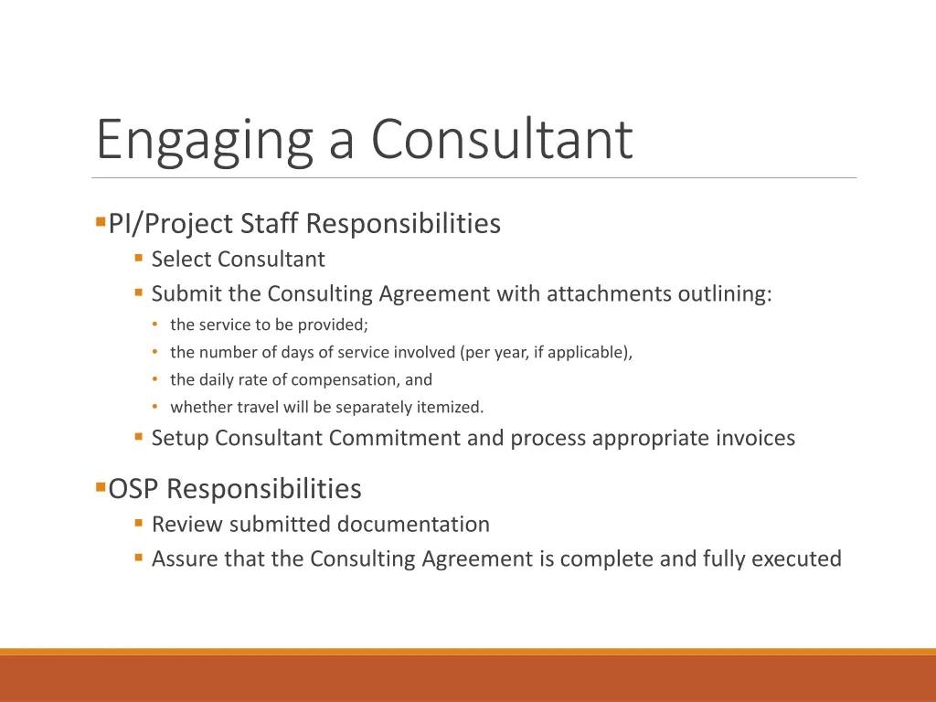 engaging a consultant