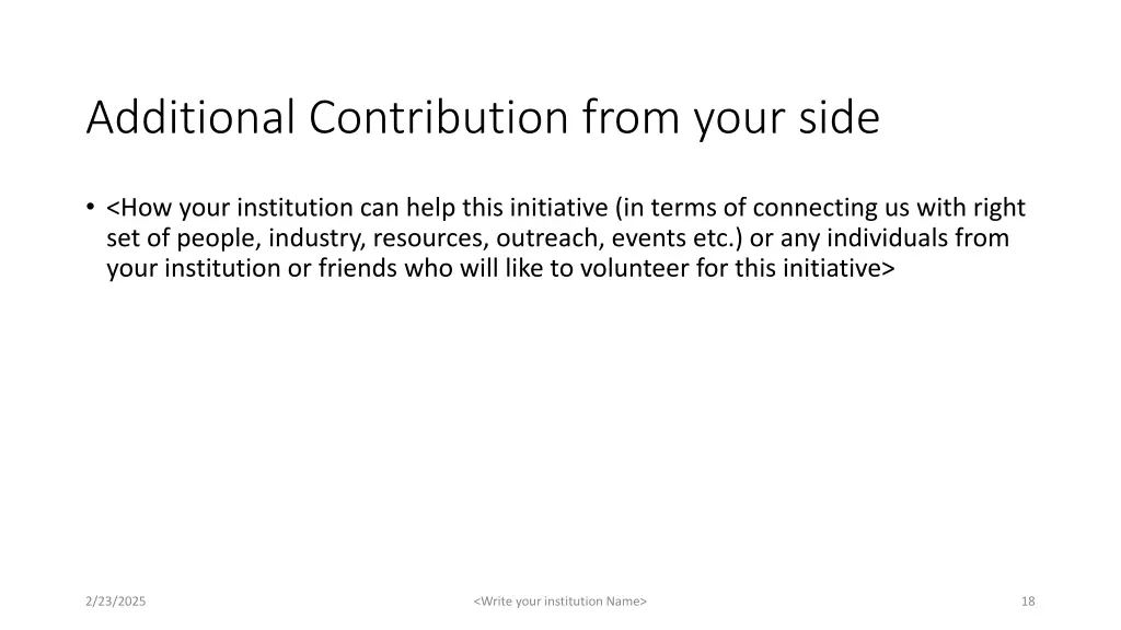 additional contribution from your side