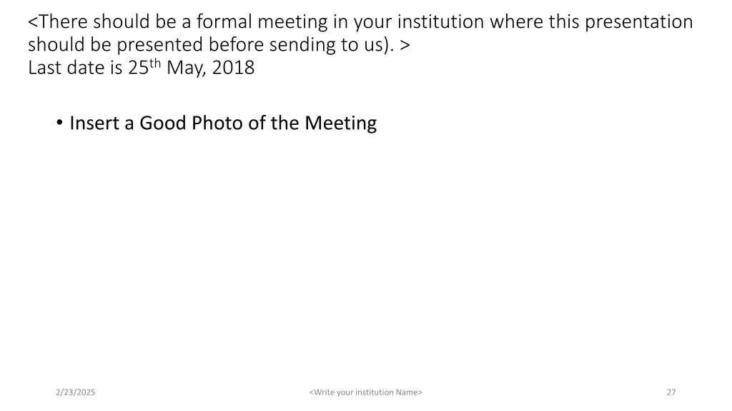 there should be a formal meeting in your