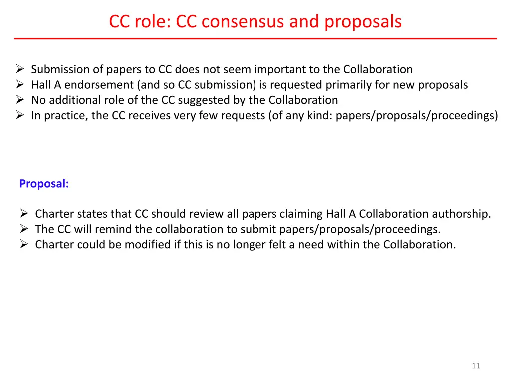 cc role cc consensus and proposals