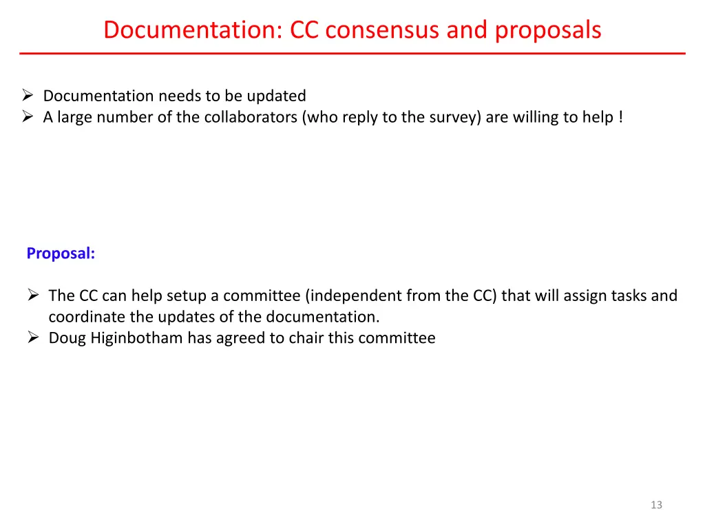 documentation cc consensus and proposals