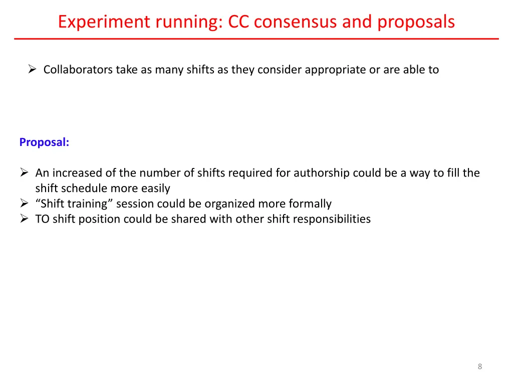 experiment running cc consensus and proposals