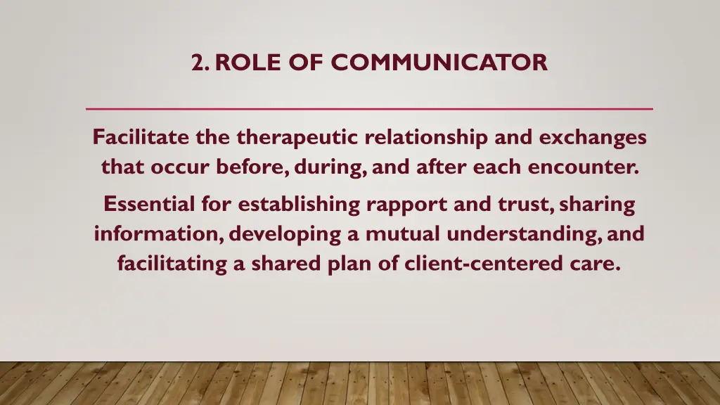 2 role of communicator