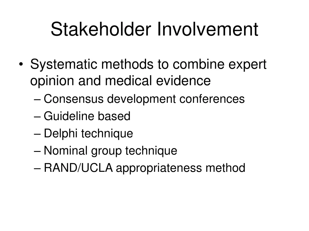 stakeholder involvement 1