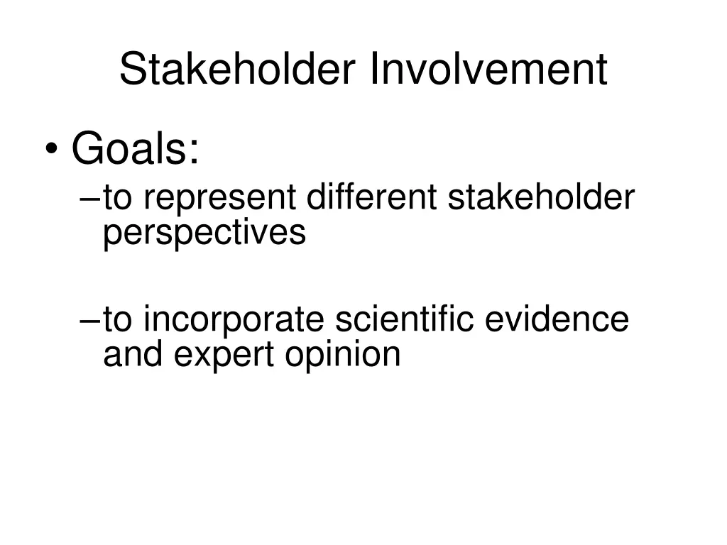 stakeholder involvement