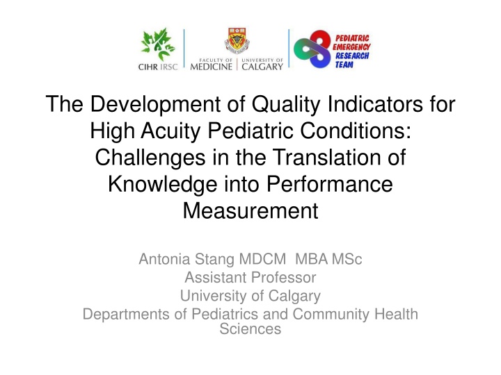 the development of quality indicators for high