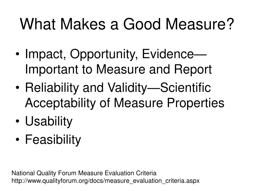 what makes a good measure