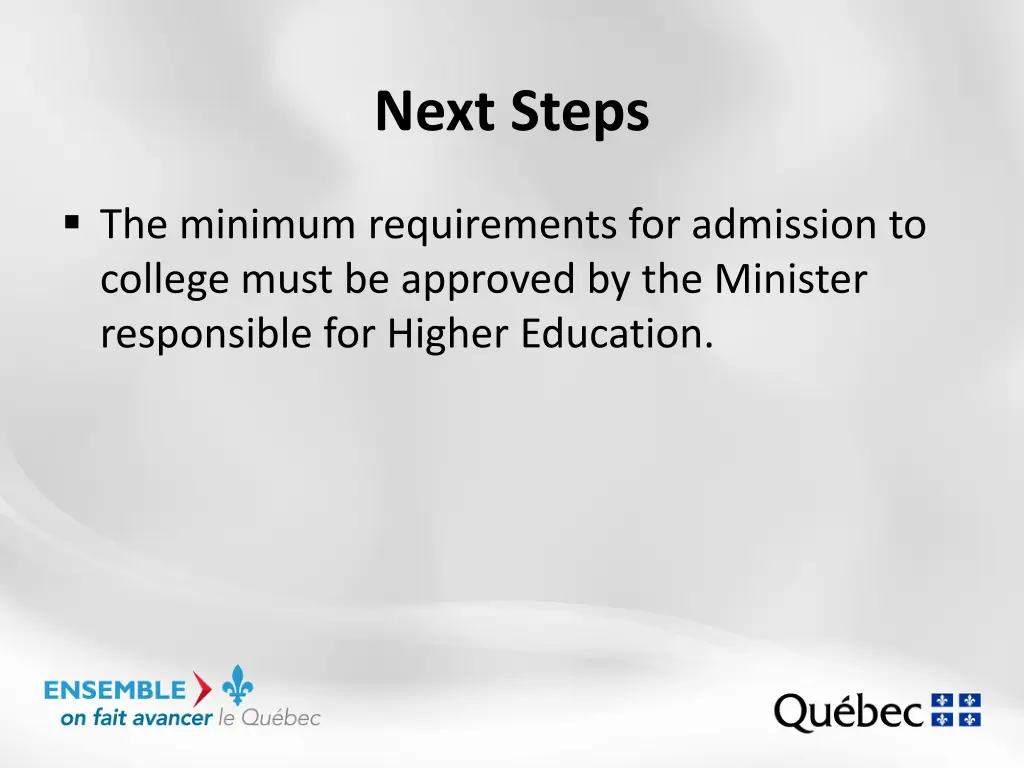 next steps