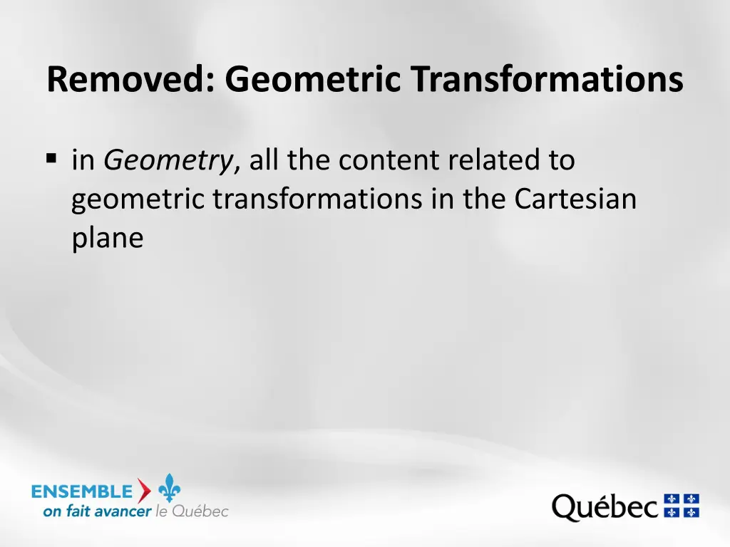 removed geometric transformations