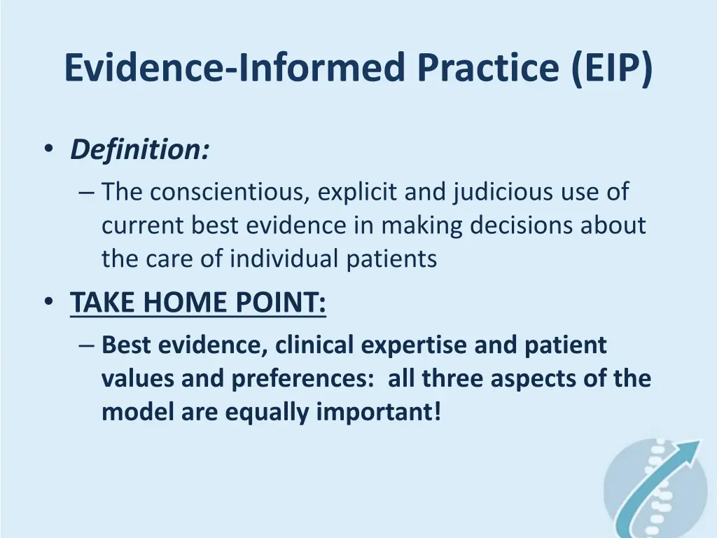 evidence informed practice eip 1