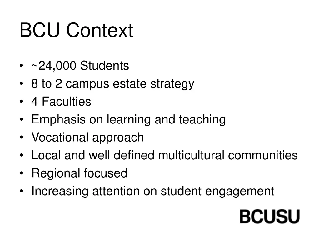bcu context