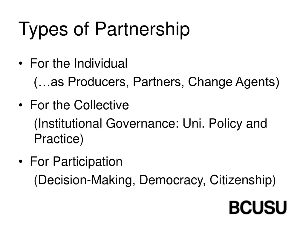 types of partnership