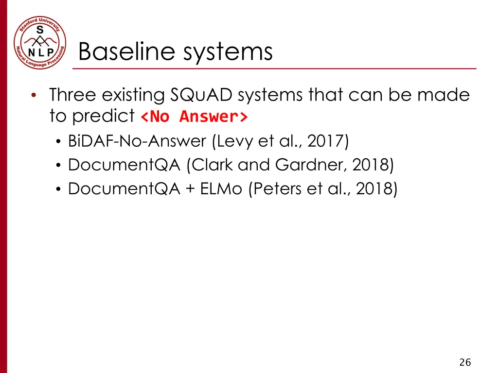 baseline systems