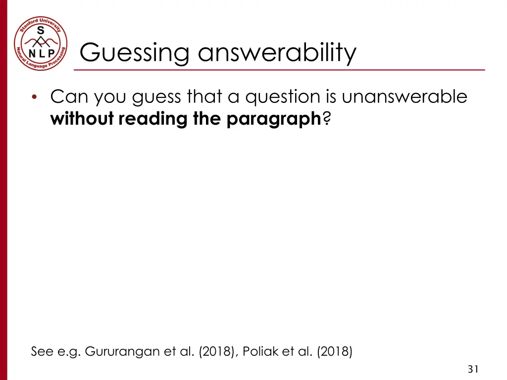 guessing answerability