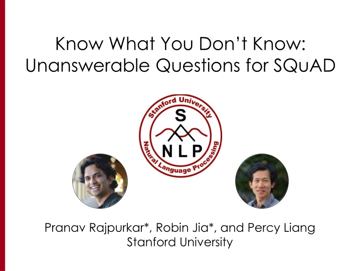 know what you don t know unanswerable questions