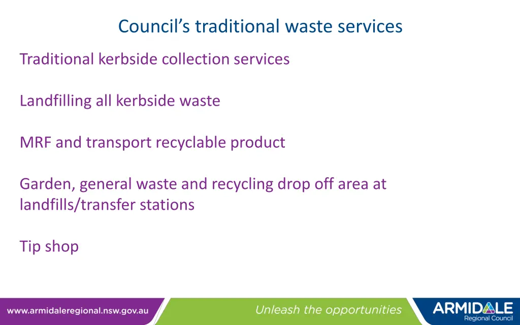 council s traditional waste services