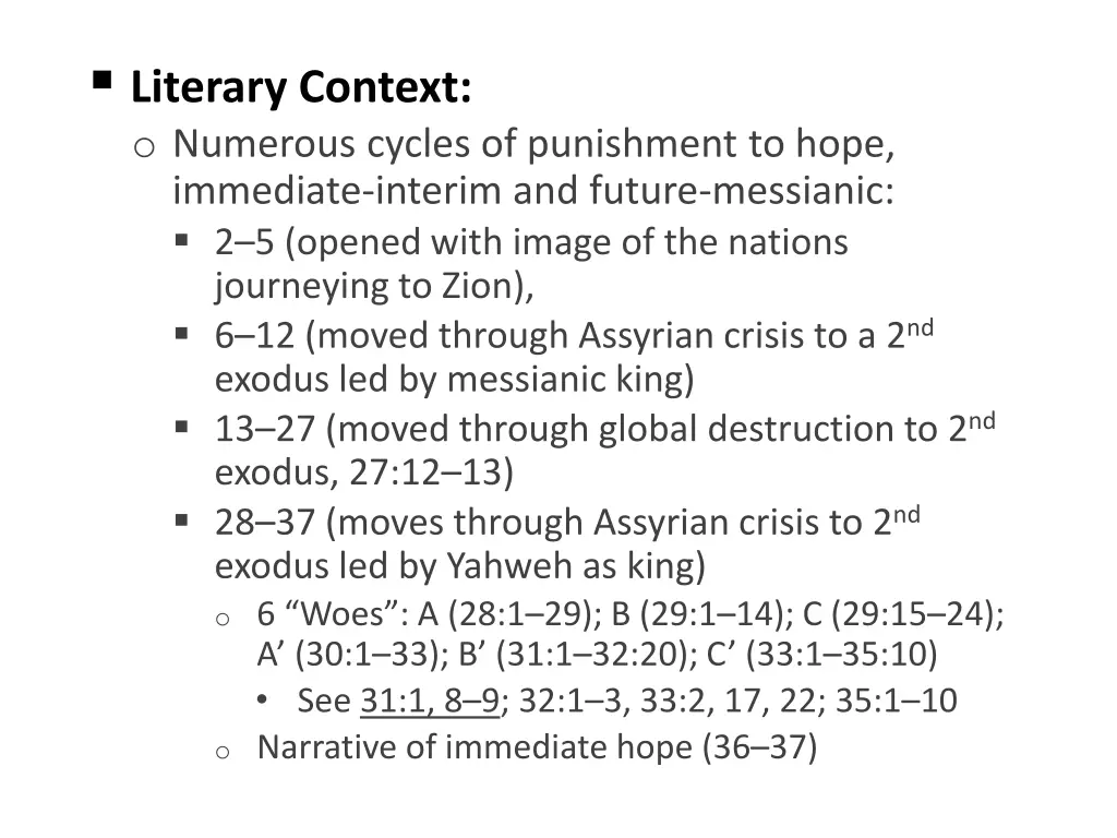 literary context o numerous cycles of punishment