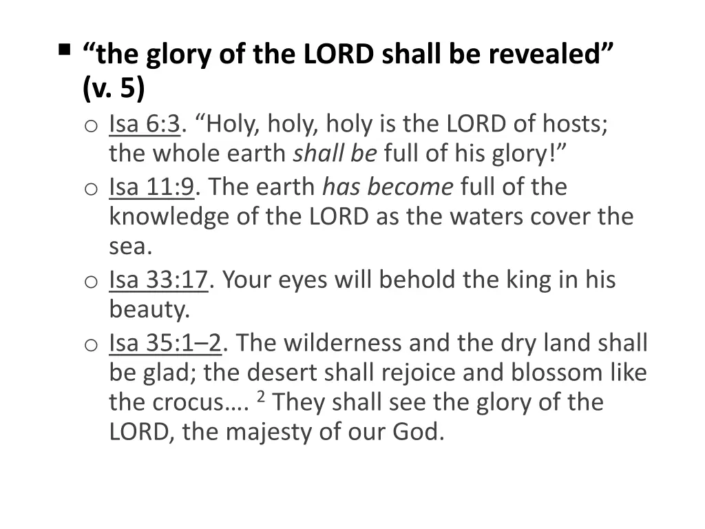 the glory of the lord shall be revealed