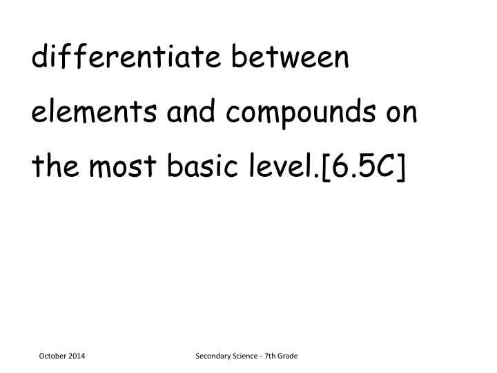 differentiate between elements and compounds