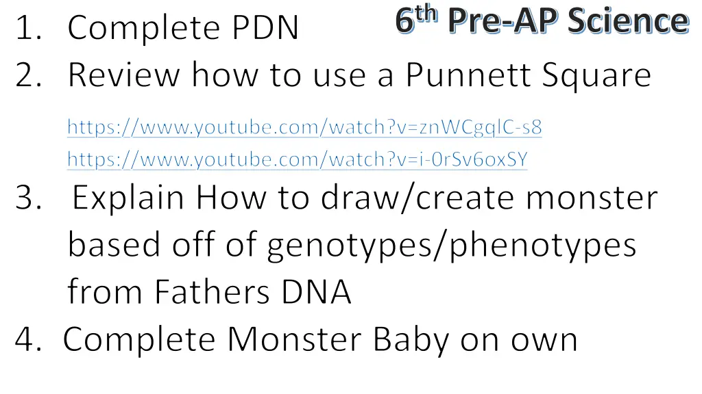 6 th pre ap science