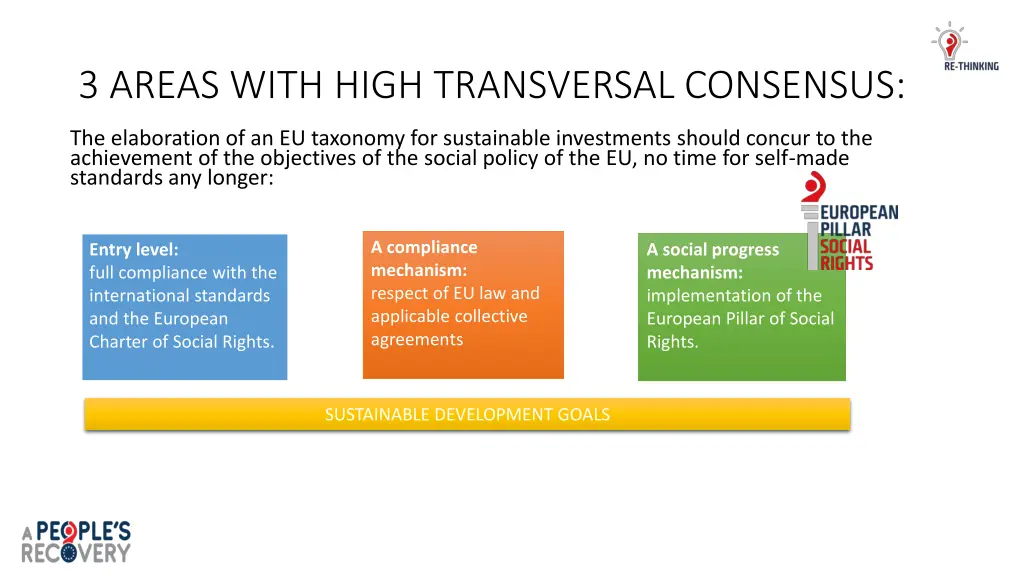 3 areas with high transversal consensus
