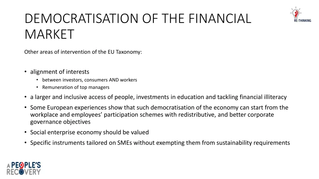 democratisation of the financial market