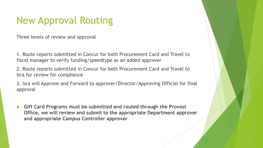 new approval routing