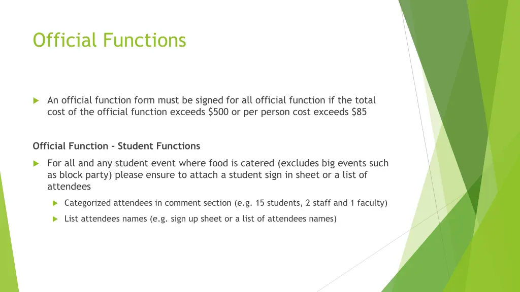 official functions