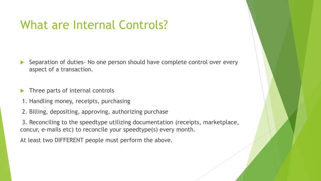 what are internal controls