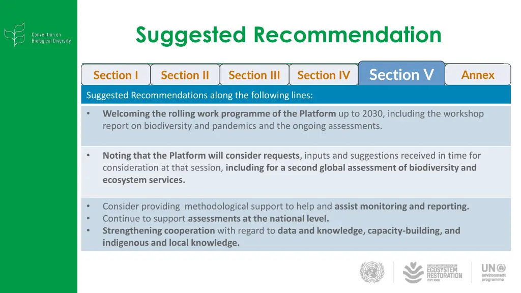 suggested recommendation
