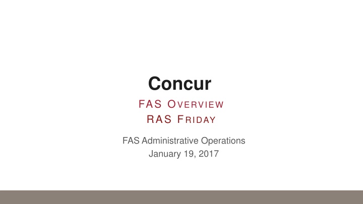 concur fas o verview ras f riday