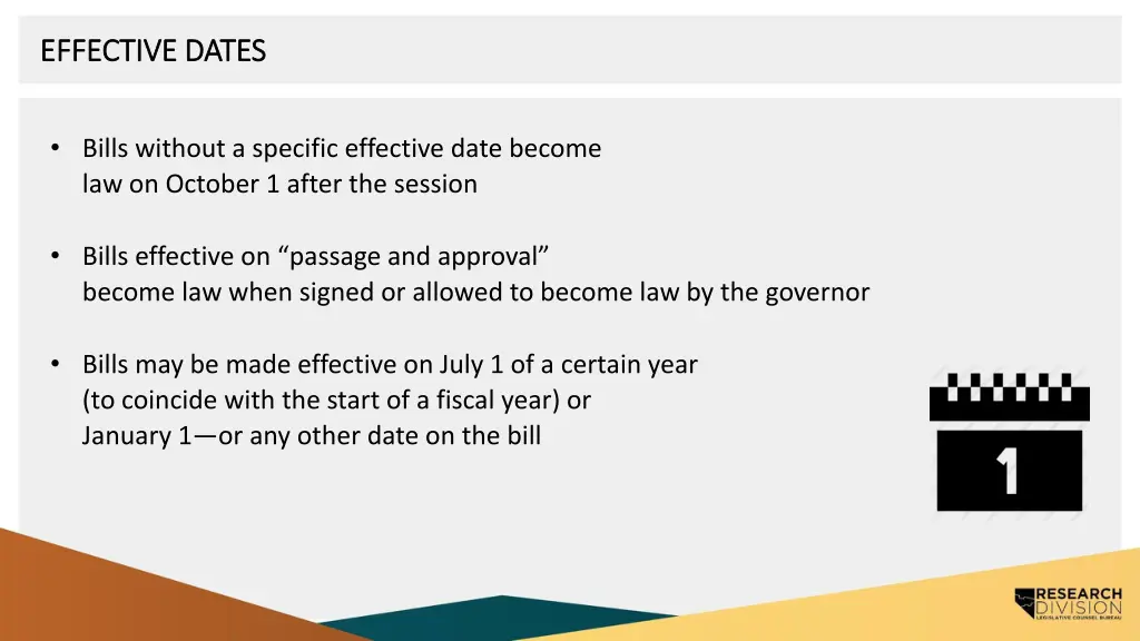 effective dates effective dates