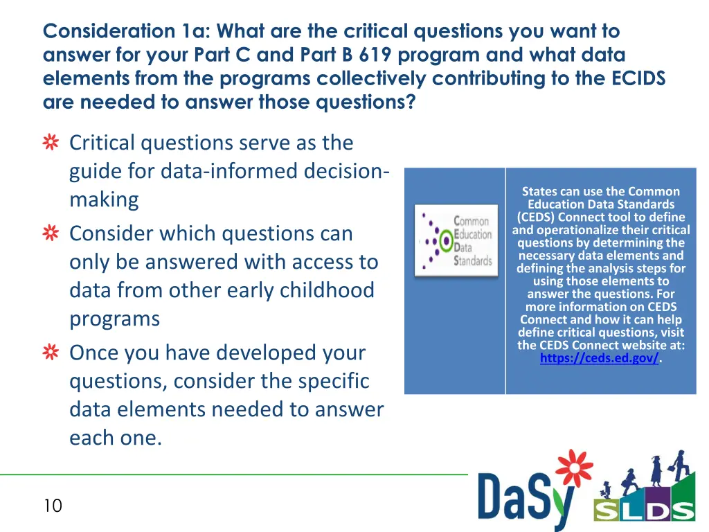 consideration 1a what are the critical questions